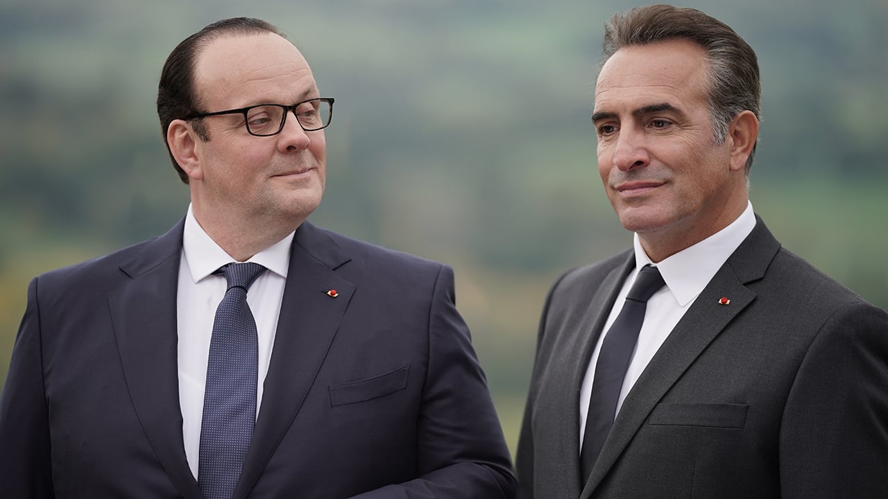 Bande-annonce Présidents : Jean Dujardin imite Sarkozy face à Grégory Gadebois en Hollande