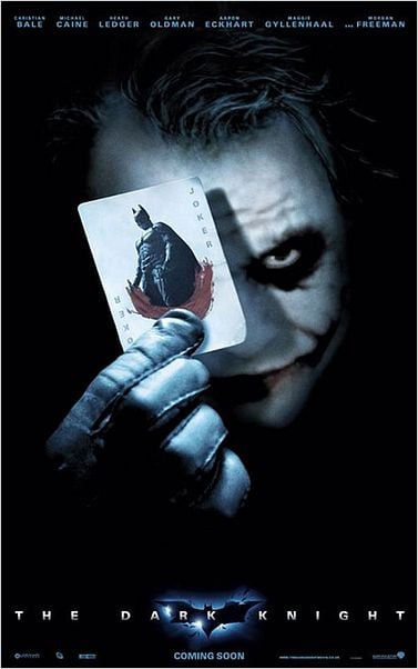 The Dark Knight, Le Chevalier Noir : Affiche Christopher Nolan, Heath Ledger