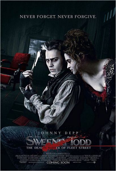 Sweeney Todd, le diabolique barbier de Fleet Street : Affiche Helena Bonham Carter, Johnny Depp, Tim Burton