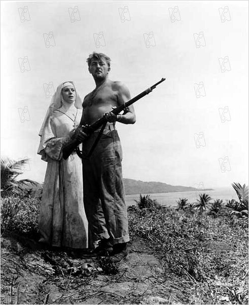 Dieu seul le sait : photo Deborah Kerr, John Huston, Robert Mitchum