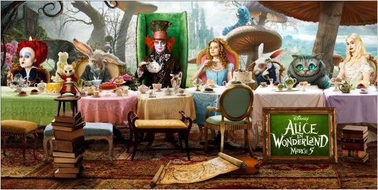 Alice au Pays des Merveilles : photo Anne Hathaway, Helena Bonham Carter, Johnny Depp, Mia Wasikowska	, Tim Burton