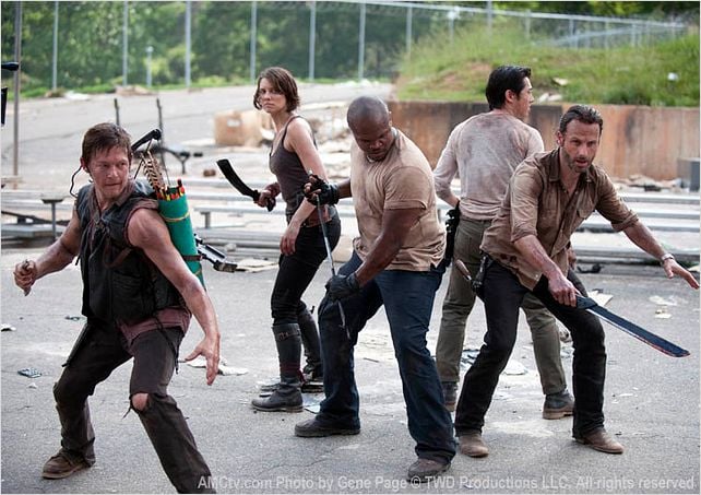Photo Andrew Lincoln, IronE Singleton, Lauren Cohan, Norman Reedus, Steven Yeun