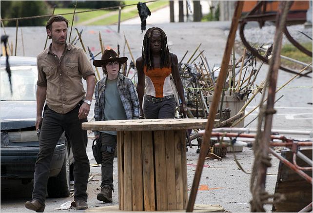 The Walking Dead : photo Andrew Lincoln, Chandler Riggs, Danai Gurira