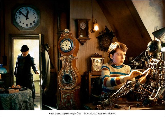Hugo Cabret : photo Asa Butterfield, Martin Scorsese