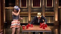 image de Daisy Ridley fait un concours de shots contre Jimmy Fallon