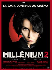 Affiche de Millénium 2 - La Fille qui rêvait d'un bidon d'essence et d'une allumette, film à voir en streaming sur Pygargue