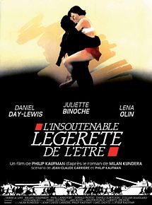 Affiche de L'Insoutenable légèreté de l'être, film à voir en streaming sur Pygargue