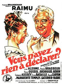 Affiche de Vous n’avez rien à déclarer?, film à voir en streaming sur Pygargue