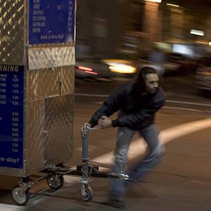 Photo Man Push Cart