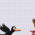 Photo Le corbeau noir et le crayon rouge