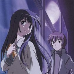 Photo Hanbun no Tsuki ga Noboru Sora