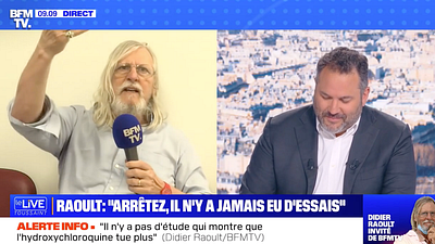 image de la news "Je raccroche si vous faites ça" : séquence tendue entre Didier Raoult et Bruce Toussaint sur BFMTV