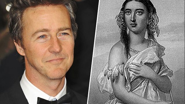 Edward Norton serait un descendant...de Pocahontas !