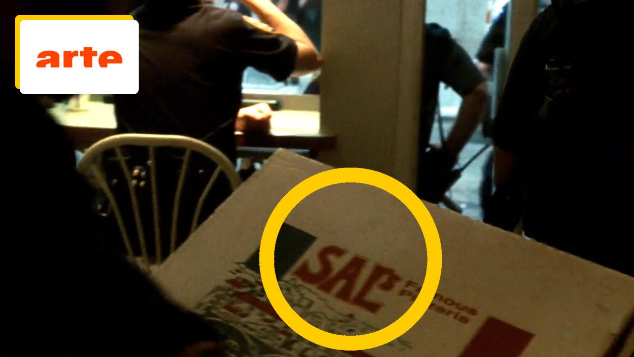Inside Man on Arte: Stop at 45 minutes and 34 seconds and take a good look at this pizza box!