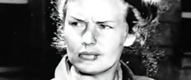 Francis Farmer, his face very prominent, while at the medical center...