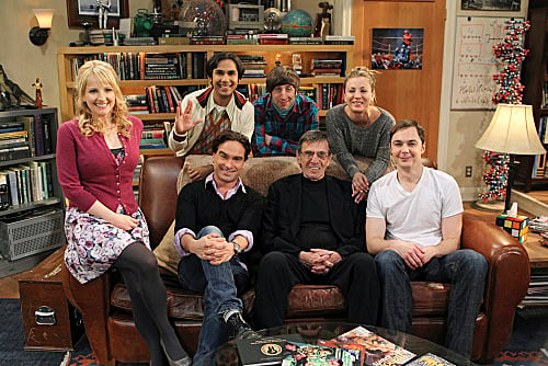 The Big Bang Theory : Photo Simon Helberg, Kaley Cuoco, Jim Parsons, Leonard Nimoy, Kunal Nayyar, Melissa Rauch, Johnny Galecki