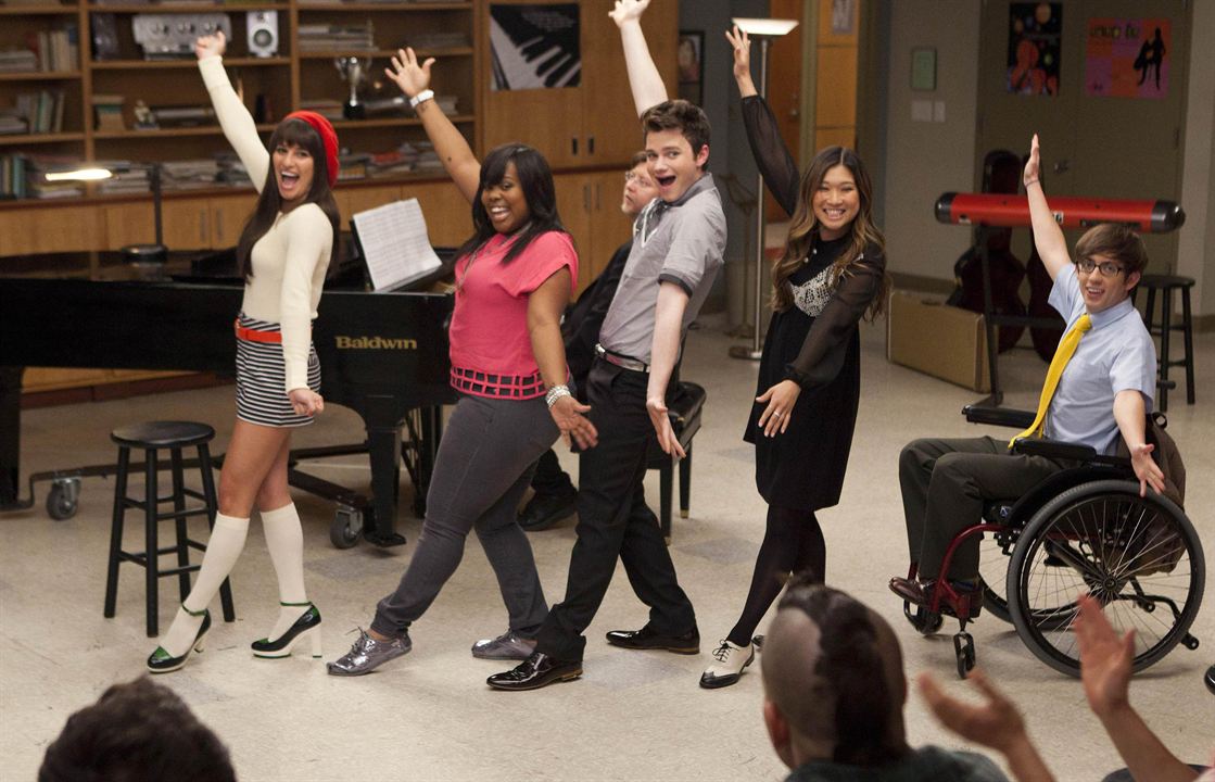 Glee : Photo Lea Michele, Chris Colfer, Amber Riley, Jenna Ushkowitz, Kevin McHale