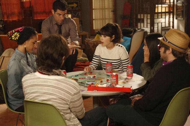 New Girl : Photo Jinny Chung, Charlie Saxton, Zooey Deschanel, Max Greenfield, Jasmine Di Angelo