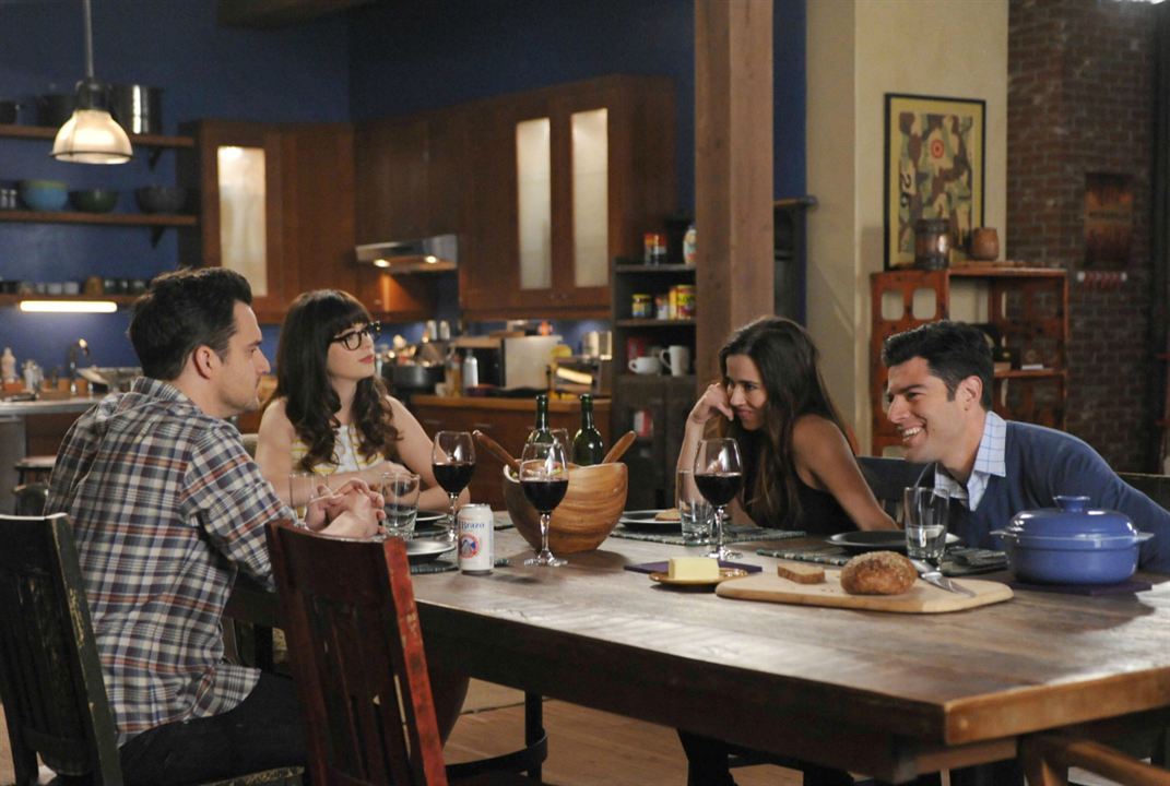 New Girl : Photo Max Greenfield, Jake Johnson, Zooey Deschanel, Linda Cardellini