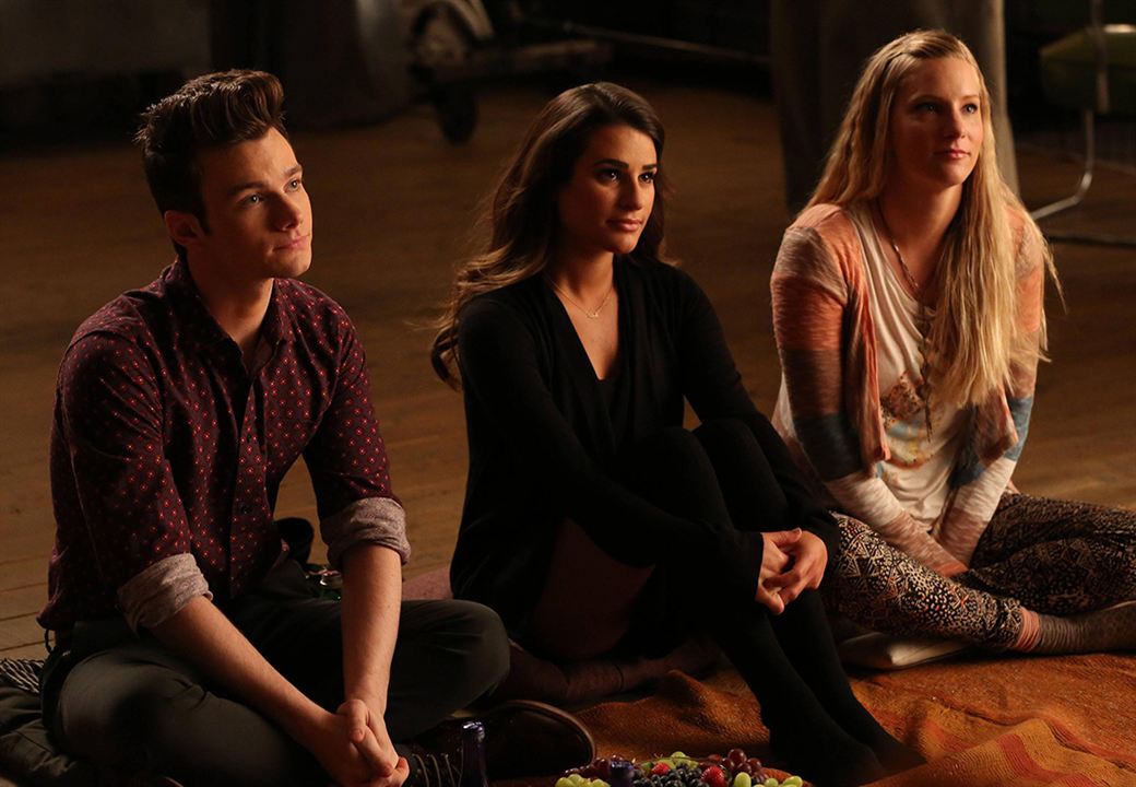 Glee : Photo Chris Colfer, Lea Michele, Heather Morris