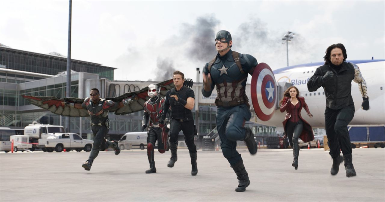 Captain America: Civil War : Photo Anthony Mackie, Sebastian Stan, Paul Rudd, Elizabeth Olsen, Jeremy Renner, Chris Evans