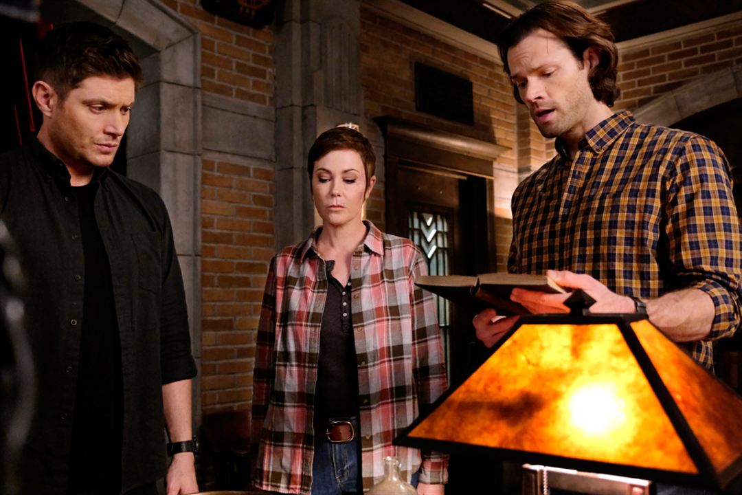 Supernatural : Photo Kim Rhodes, Jensen Ackles, Jared Padalecki