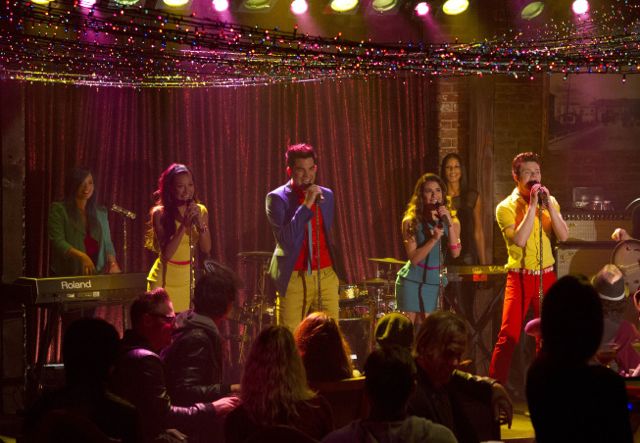 Glee : Photo Adam Lambert, Chris Colfer, Naya Rivera, Lea Michele