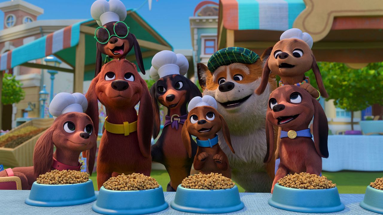Bretzel et les bébés chiens : Photo