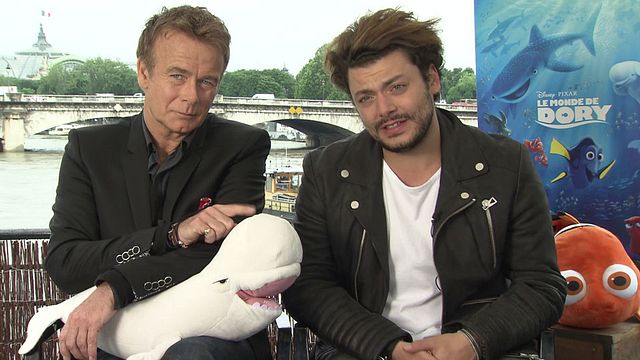 Rencontre avec Franck Dubosc, Kev Adams, Mathilde Seigner et Philippe Lellouche, les voix françaises du "Monde de Dory"...
